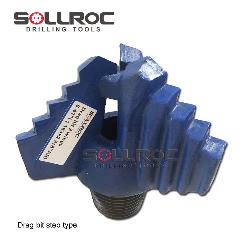 3 Wings Step Drag Bits for Soft Rock Formation Drilling